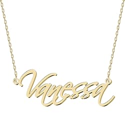 UMAGICBOX Personalized Vanessa Name Necklace 18K