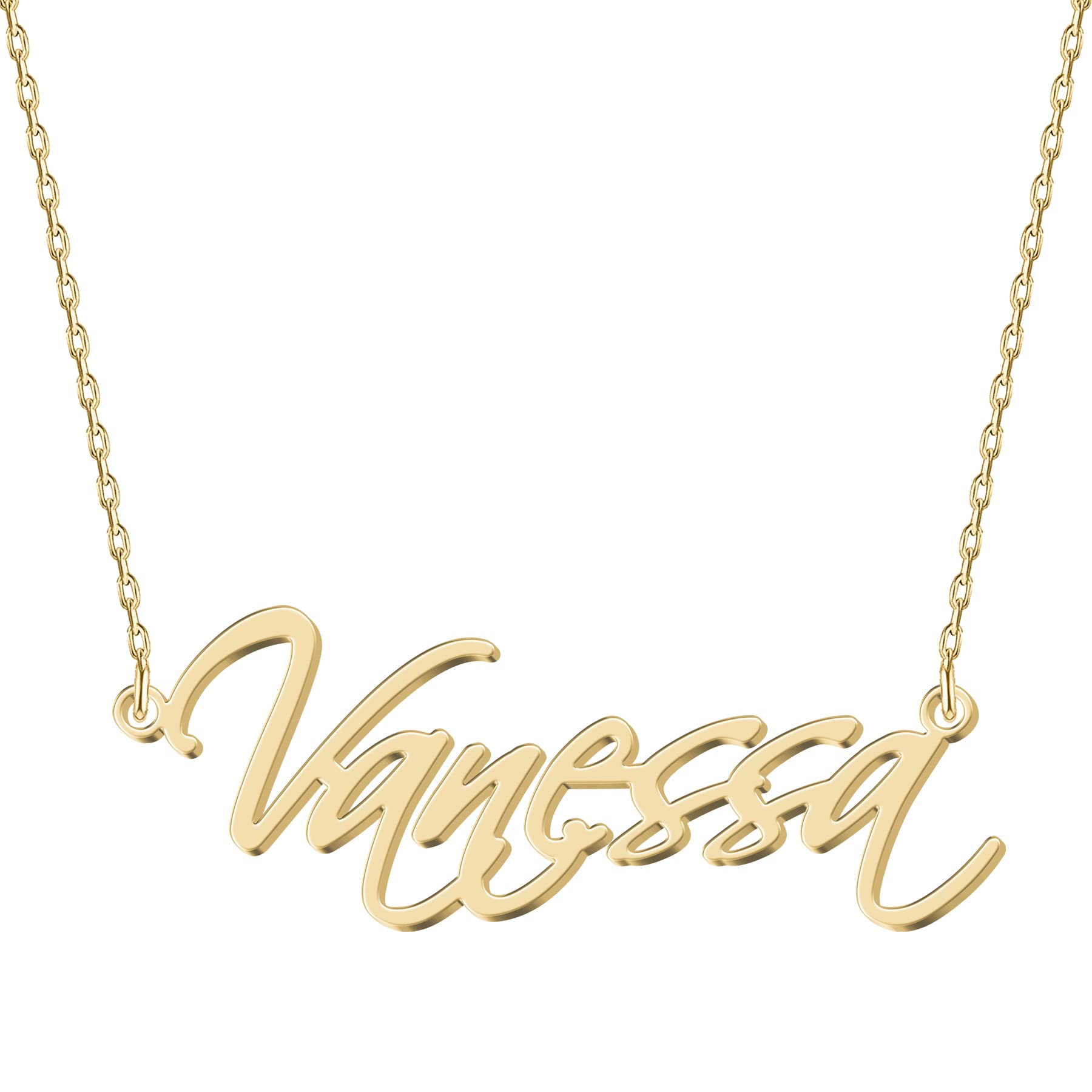 UMAGICBOX Personalized Vanessa Name Necklace 18K