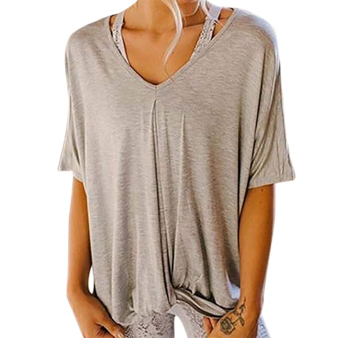 TOPSELD T Shirt Damen, Frauen MäDchen Plus GrößE Normallack Druck Kurzarm T-Shirt Bluse Tops