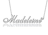 AOLO Madeleine Heart Name Necklace Silver Stainless
