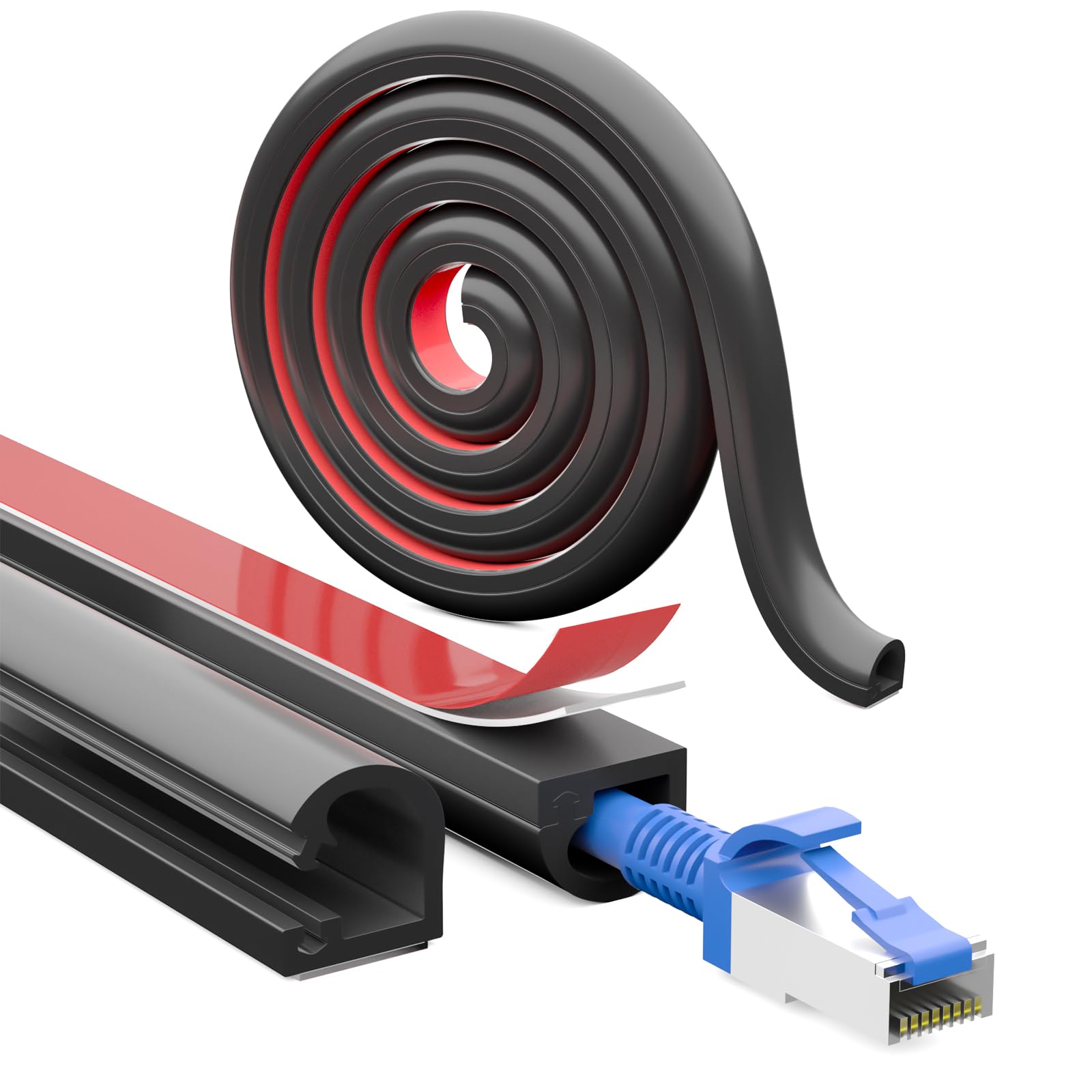 Photo 1 of [Upgraded] 118 Inch Cord Hider Wall, Silicone Cable Hiders for TV on Wall, Cord Covers for Wires on Wall, 1 Wire Hider Raceway Cord Cover for Wall Mounted TV Management, W0.59'' H0.47'' Black