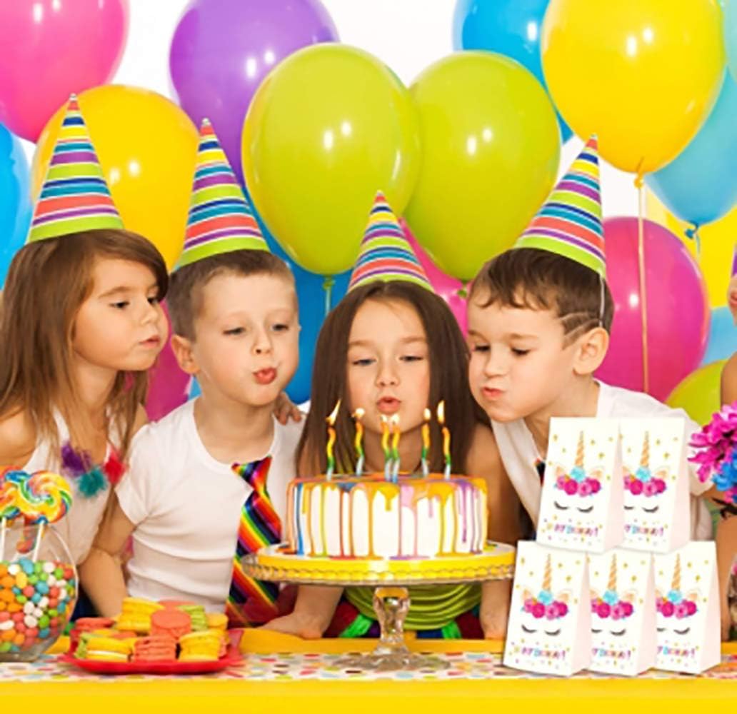 Shuny 25 Pcs Sac En Papier Kraft Licorne Sacs Fourre Tout En Papier Kraft Licorne Sacs En Papier Sac De Bonbons Anniversaire Boite Cadeau Gateau Chocolat Pudding Decorations Et Accessoires De Fetes Cuisine