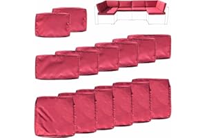 FKSLIFE Patio Cushion Covers Replacement,Outdoor Patio Cushion Covers Replacement Waterproof (25×25×3.15 inches, Red)
