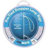 Pre-Tied Dropper Loop Rigs. Fishing Line Spool. (80 lb - 60 Loops) | Loops 18 Inches Apart with 5.5 Inch Loop Size. Perfect for Saltwater Fishing. Perfect for Snapper &amp; Bottom Feeding Fish.