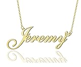 AOLO Jeremy Heart Name Necklace 18k Gold Plated