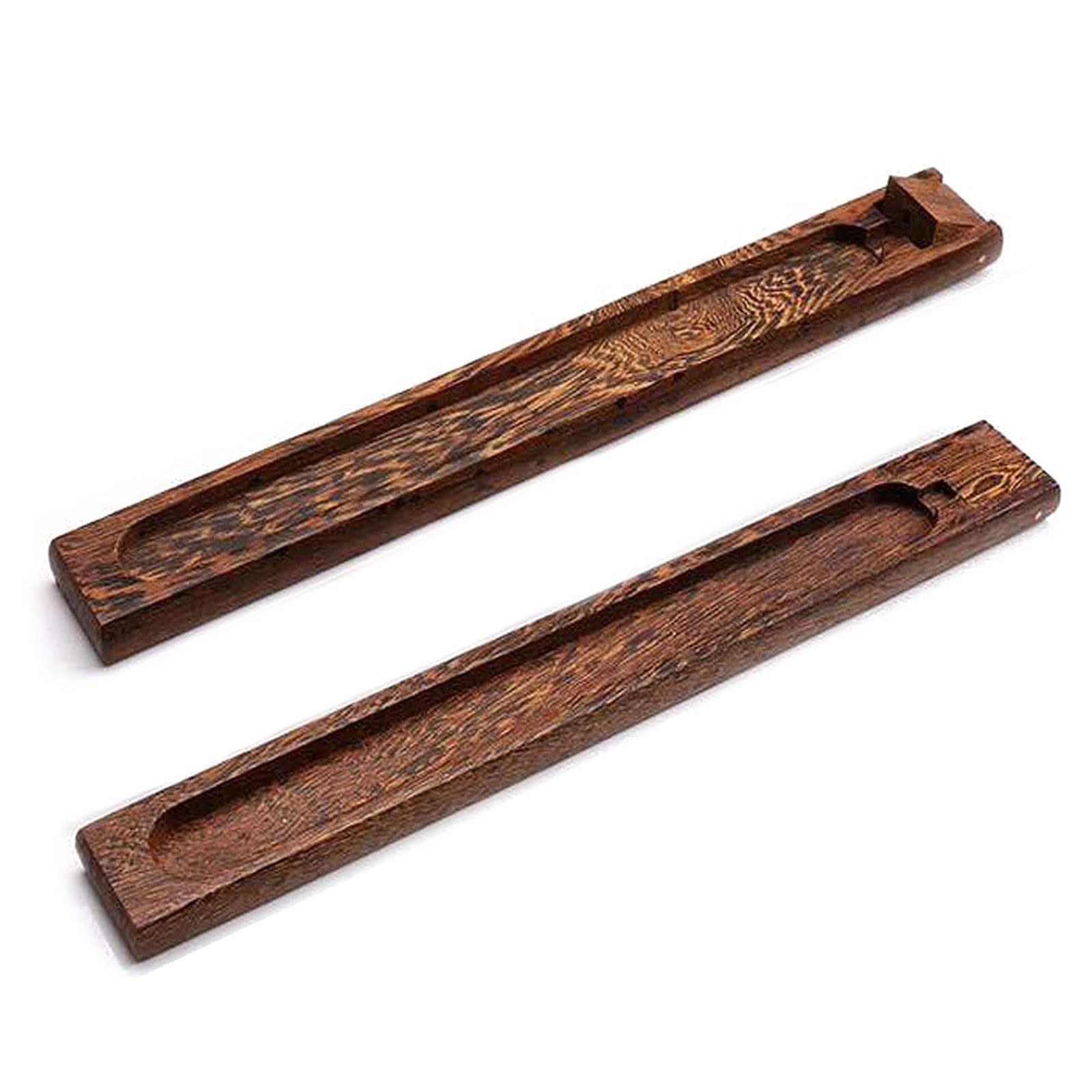 Bymivofun Pack of 2 Wooden Incense Sticks Holder, Bamboo Wood Incense Sticks, Burner Ash Catcher, for Meditation Yoga, Indoor Outdoor (Wenge Wood)