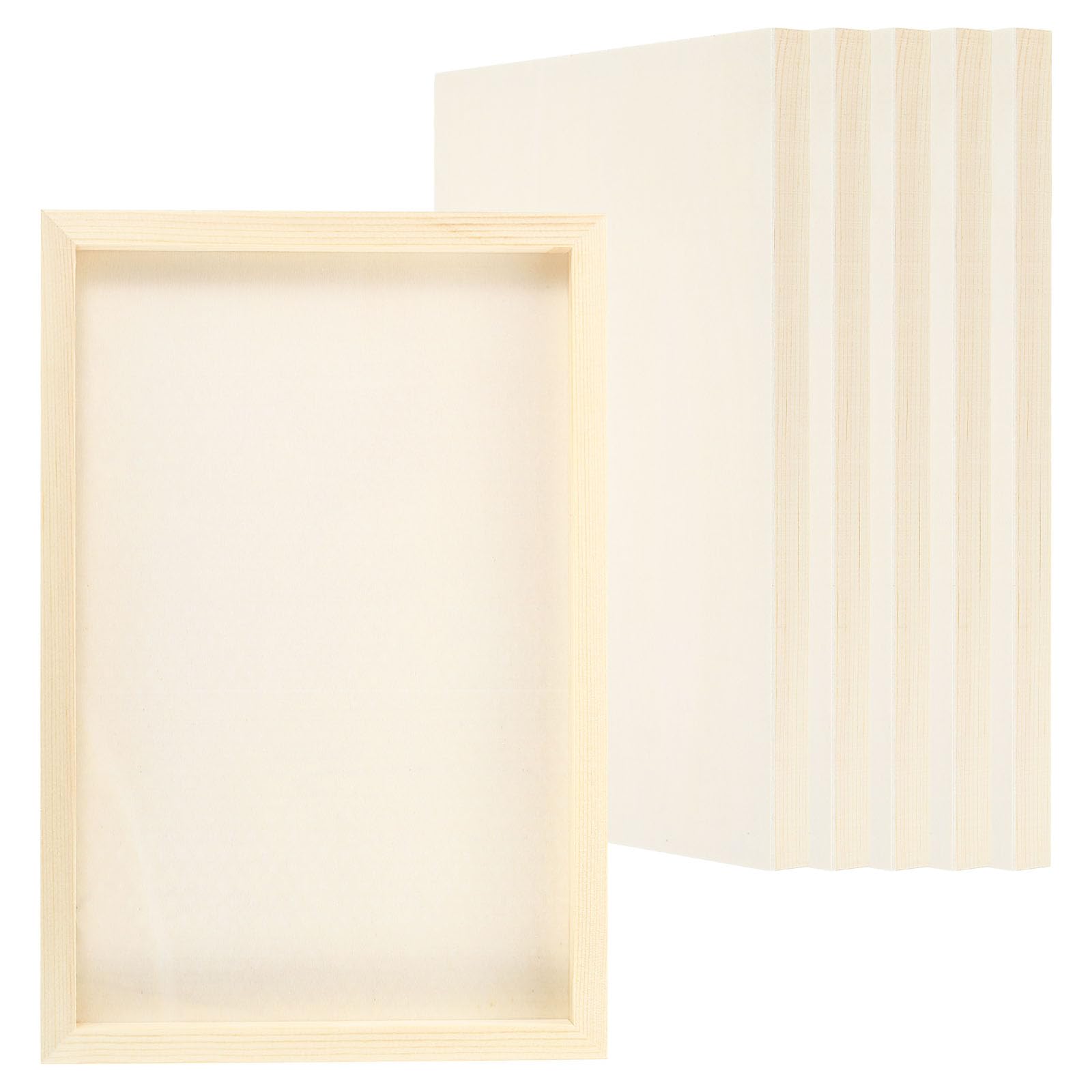 PATIKIL 8"x12" Wood Panels Board, 6 Pack Unfinished Square Art Wood Canvas Panel Painting Boards for DIY Craft Painting Use, Wood Color