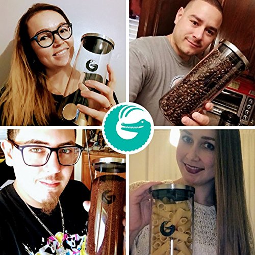 Coffee Gator Glass Storage Container Display Jar for Beans and