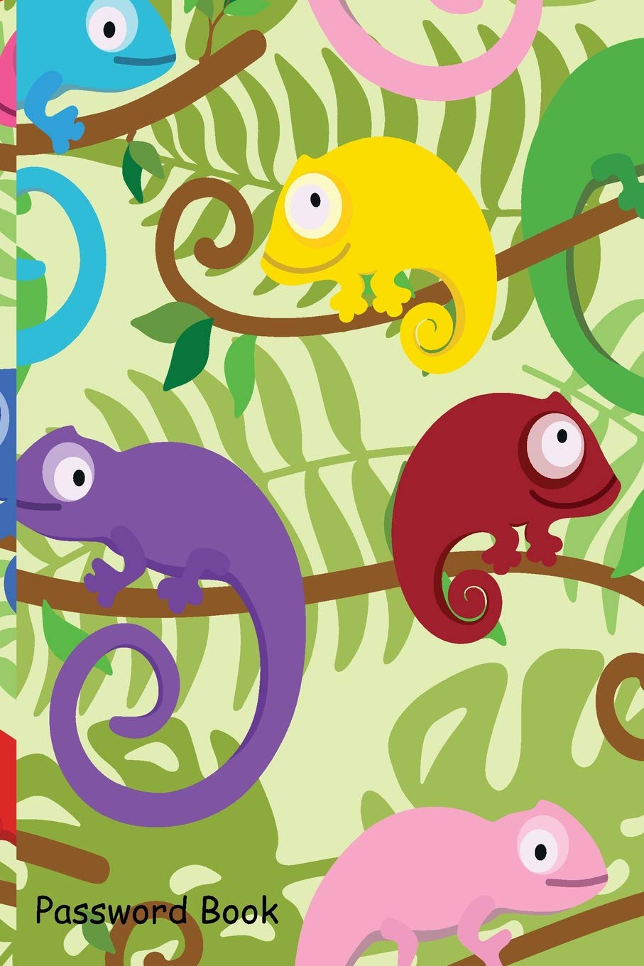 Password Book: Include Alphabetical Index With Chameleon and Floral Leaves