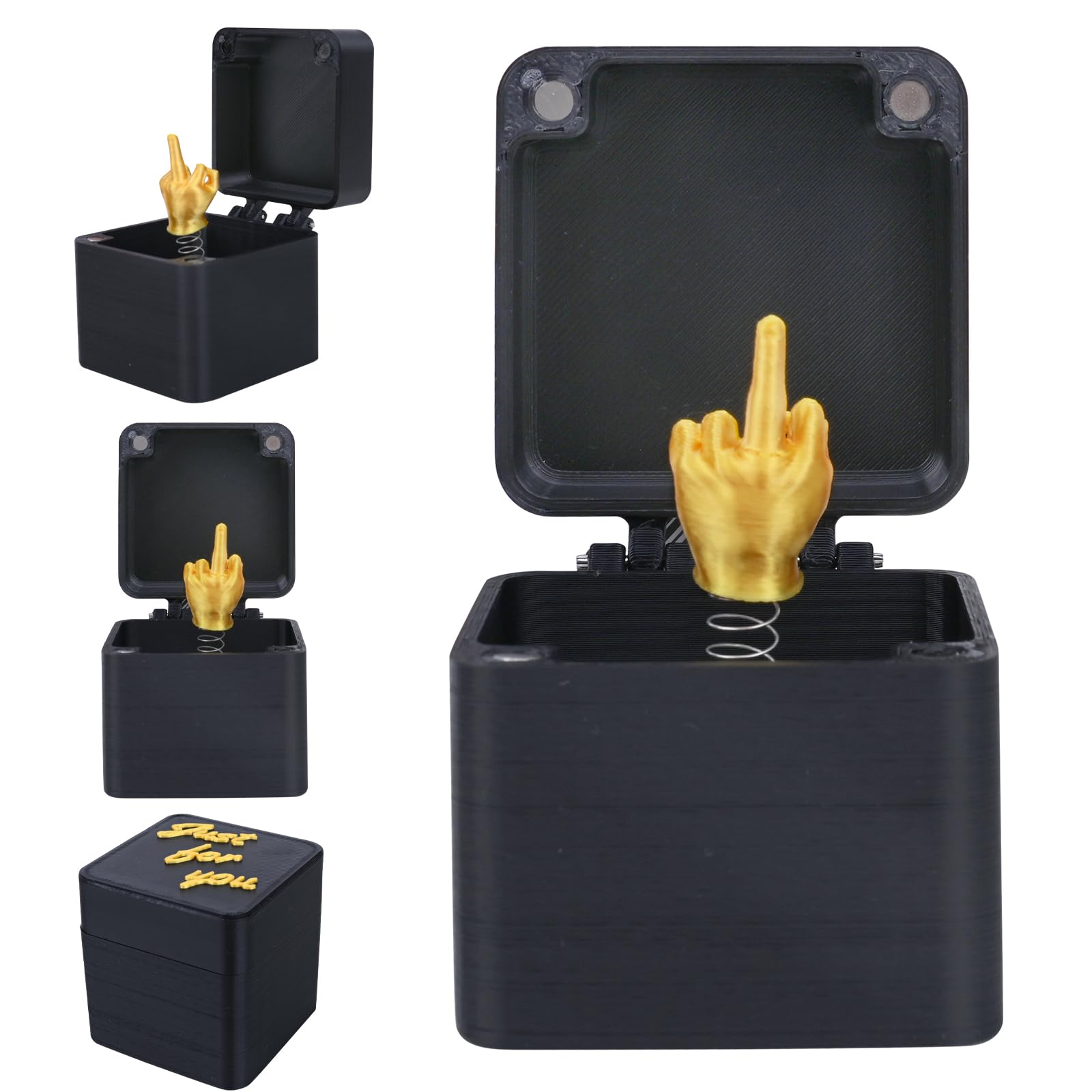 SGQTZDZQ Middle Finger Gifts, Hilarious Middle Finger Surprise Gift Box, Spoof Hand Prank Pop Up Prop with Box for Adults,Perfect Adult Prank Pop Up Gift (Play tricks, Box, 1)