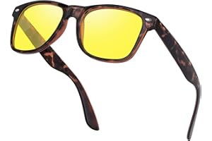 Ulknyss Polarised Night Driving Glasses - Anti Glare Night Vision Glasses Yellow Sunglasses for Men Women Driving at Night