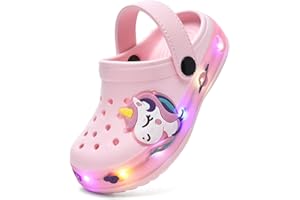 GULAKY Kids Clogs Sandals Girls Light up Toddler Water Shoes Boys Cute Garden Slides Summer Lightweight Slip On Outdoor Indoo