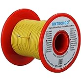 BNTECHGO 20 Gauge Silicone Wire Spool 100 ft Yellow Flexible 20 AWG Stranded Tinned Copper Wire