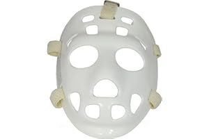 MyLec Pro Goalie Mask, High-Impact Plastic, Hockey Helmet Ventilation Holes & Adjustable Elastic Straps, Secure Fit, Halloween Mask (Black, Small)
