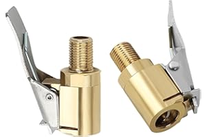 LDCRE 2Pack 8mm Tire Air Chuck with Clip Adapter, No Leakage Tire Chucks for Vehicle Inflator Compressor Pump Connect Accessories Tool, Brass Locking Tire Inflator Nozzle Adapter Connect 8mm