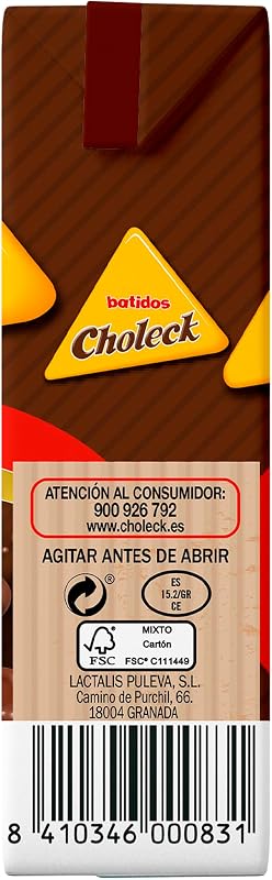 Batido de Cacao Slim Infantil, Cremoso, Pack 3x200ml con Pajita
