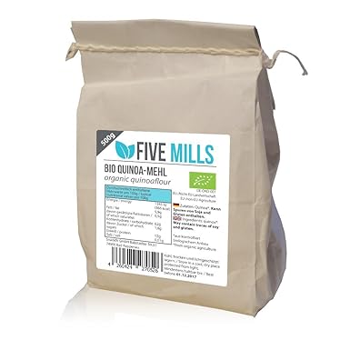 BIO Quinoamehl 1x500g aus 100% veganem Quinoa perfekt zum ersetzen von Weizenmehl; enthält alle essentiellen Aminosäuren; per