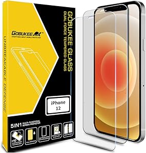 [2PACK] GOBUKEE Screen Protector for iPhone 12 /iPhone12 Pro (6.1 Inch) [Ultra Clear Tempered Glass] 9H Hardness Anti-Shock for iPhone12 / iPhone12Pro (A)