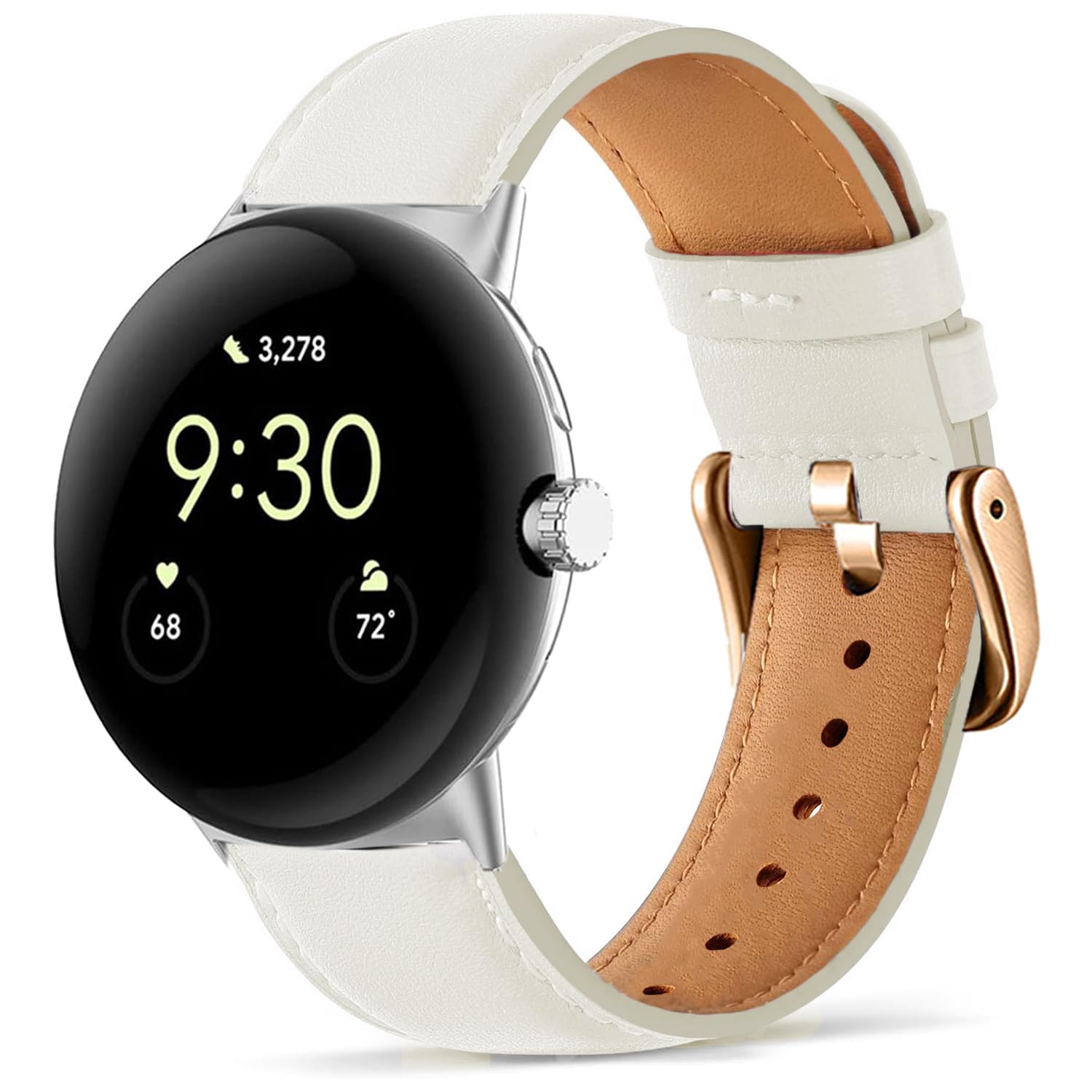 VELULYX Band Compatible Google Pixel Watch 2, Genuine Leather Band for Pixel Watch 3/41mm