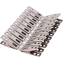 Lot De 12 Mini Pinces Crocodiles Métal - Pinces à Ressort Argentées 4cm - Multiusage