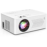 PURSHE Mini Bluetooth Projector, Full HD 1080P Supported Portable Outdoor Movie Projector for iOS, Android, Windows, Compatib