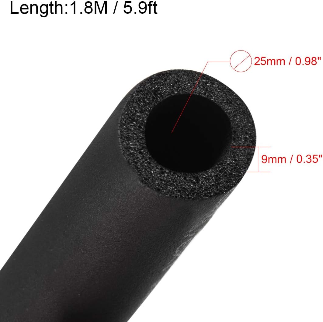 Sourcingmap Foam Hose 1" x 3/8" Air Conditioner Heat Insulation Pipe Black 6 Foot Length - Image 3