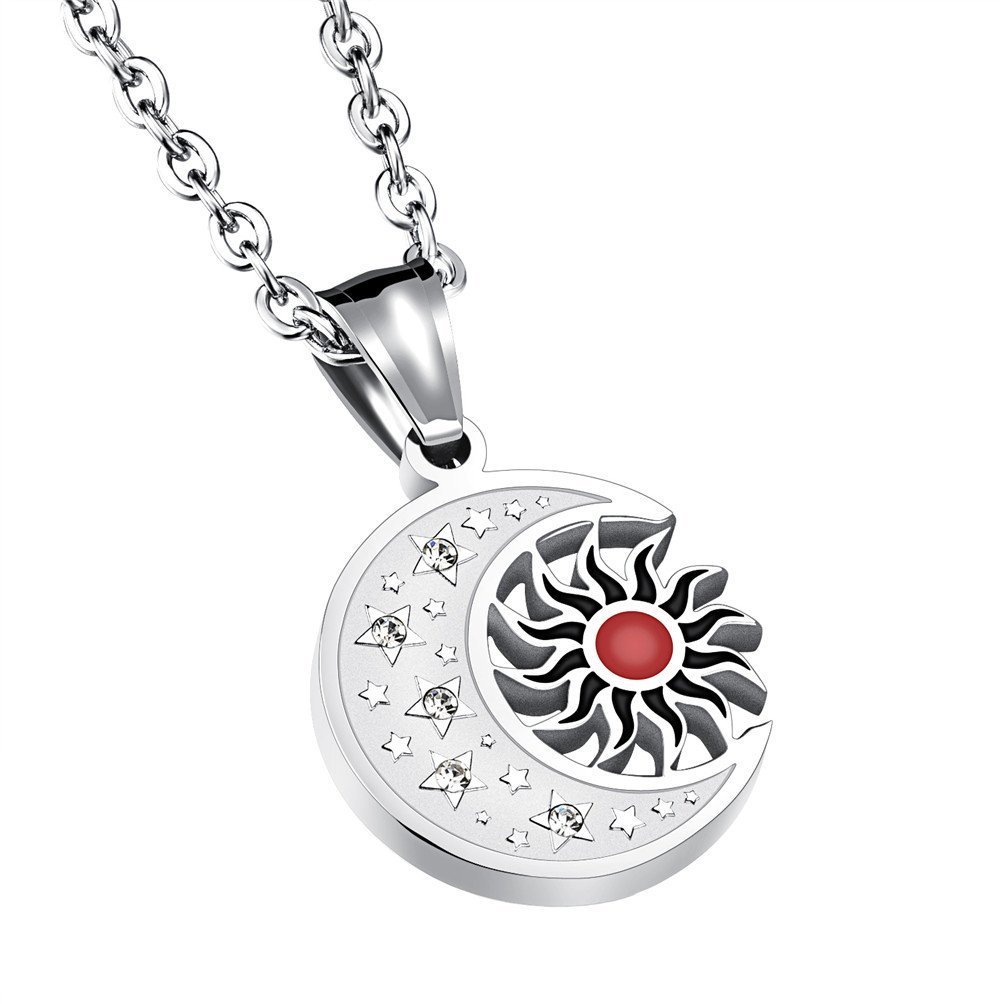 Sun Moon Star Necklace Crescent Moon And Sun Eclipse Ying