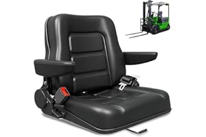 NBYTLT Universal Forklift Seat, Tractor Seat with Adjustable Angle Back, Lawn Tractor Seats with Safety Belt and Armrest, for