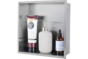 HOTIS HOME HOTIS Shower Niche No Tile Needed, Stainless Steel Bathroom Niche for Shower Wall, 12x12'' Inch Waterproof Wall Niches for Living Room,Bedroom Storagef