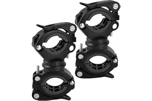 Vonpri Bike Flashlight Holder, Mountain Bicycle LED Light Clamp 360-Degree Rotating Mounting Holder Bracket Handlebar Lock Gr
