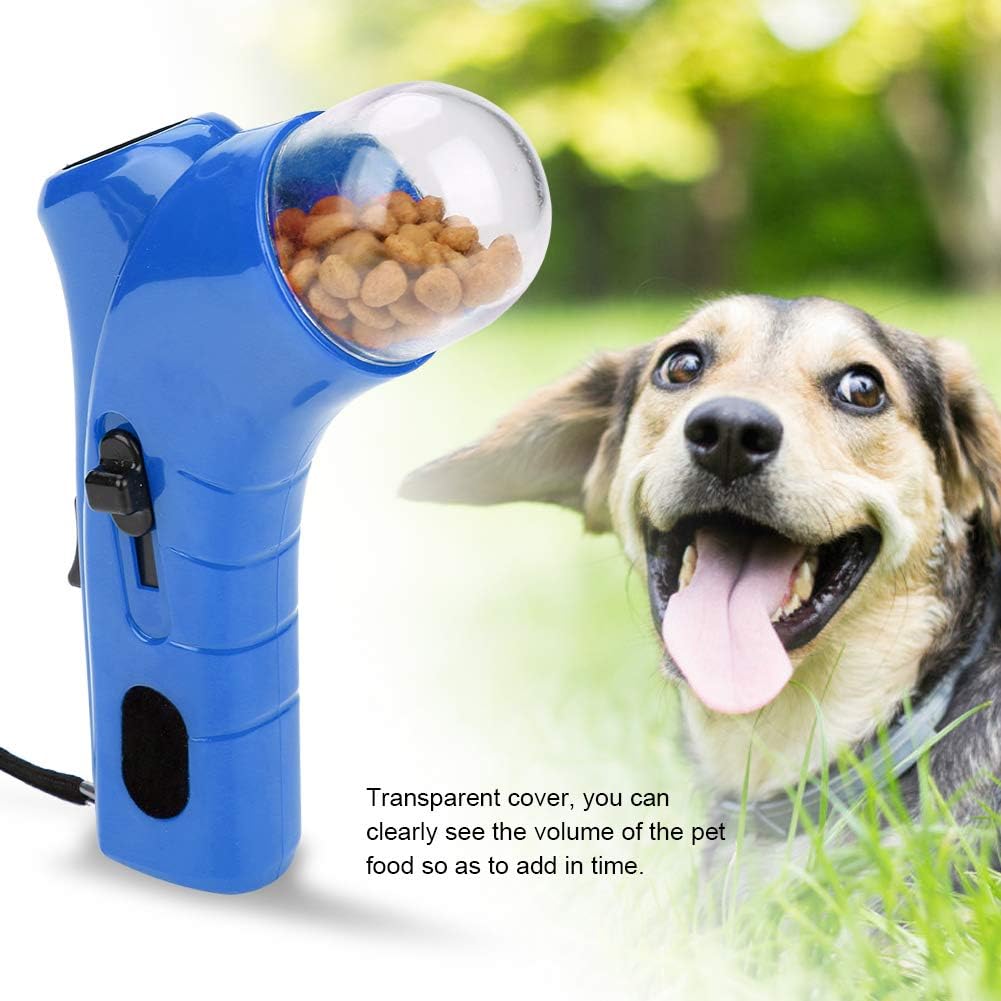 Pssopp Pet Treat Launcher Shooter Dog Food Catapult Puppy Snack Feeder Dispenser Pet Training Toys Interactive Toys for for Exercise and Training(Blue) - Image 5