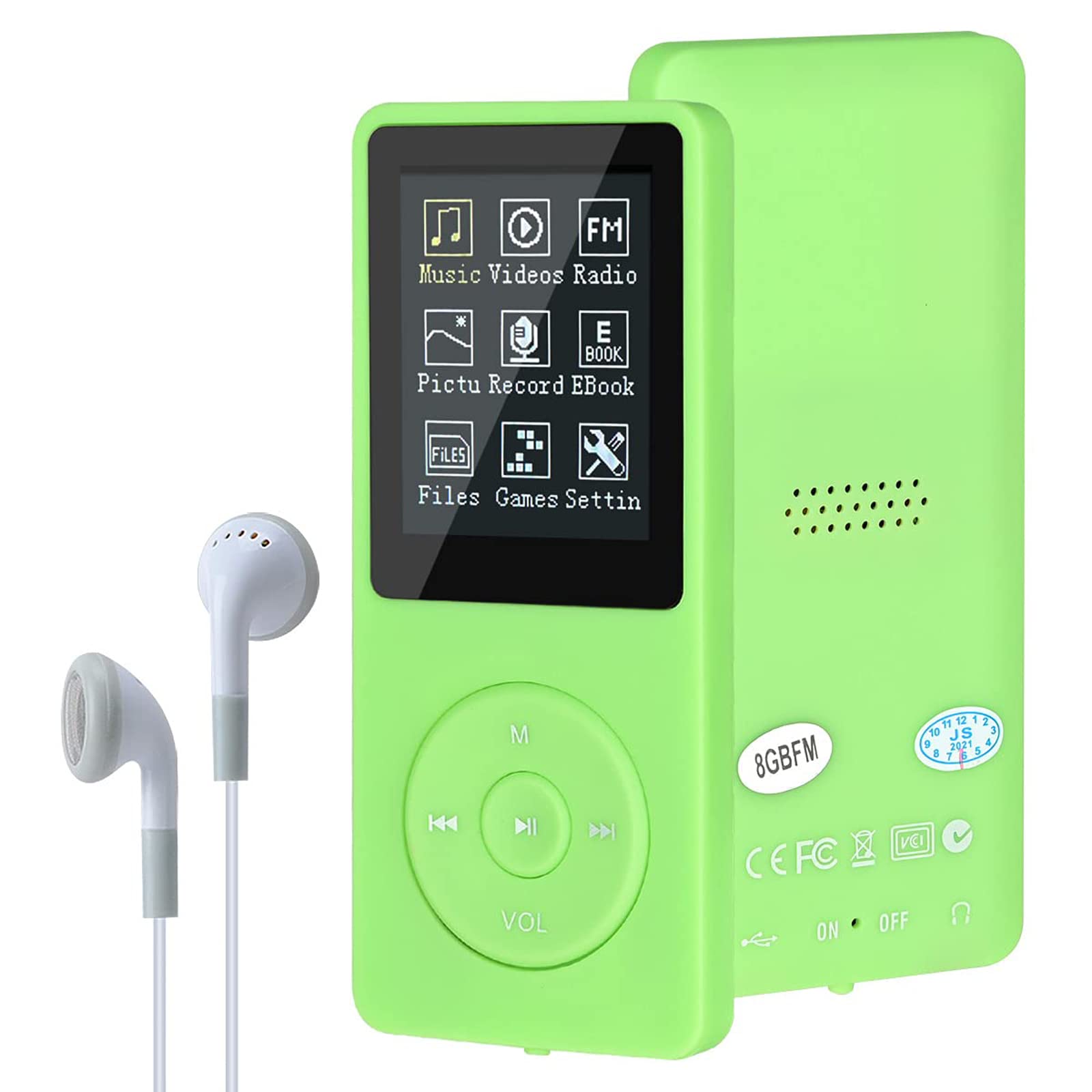 MP3/MP4 Digital Music Player,Lychee Upgrade 8GB Portable HiFi Lossless Sound Music Player with Music/Video/Voice Record/FM Radio/E-Book Reader, Supports up to 64GB (Green)