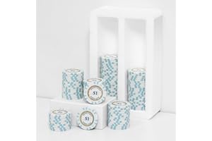 SODFAS 100 Piece Clay Poker Chips 14 Grams Heavyweight Clay Composite Casino 40mm Chips for Texas Hold’em Game Night