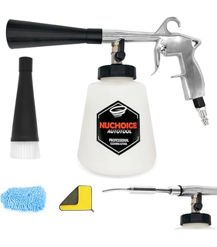 Pistolet De Nettoyage Intérieur Voiture 6-9,2 Bar - Kit Avec Buses, Brosses, Gants, Pour Sièges Et Tissus