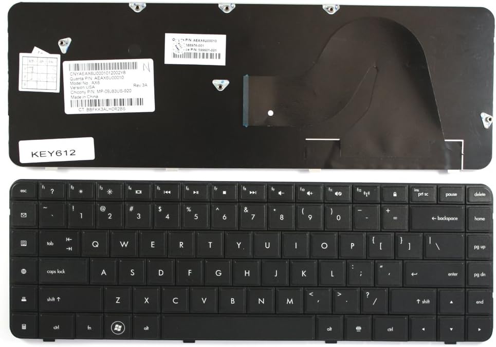 Compaq Presario CQ56-220CA Black US Replacement Laptop Keyboard (KEY612)