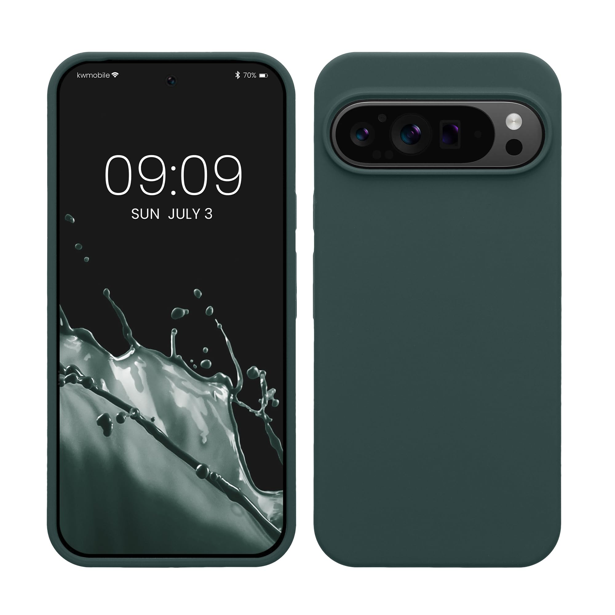 kwmobile Case Compatible with Google Pixel 9 Pro XL Case - TPU Silicone Phone Cover with Soft Finish - Blue Green
