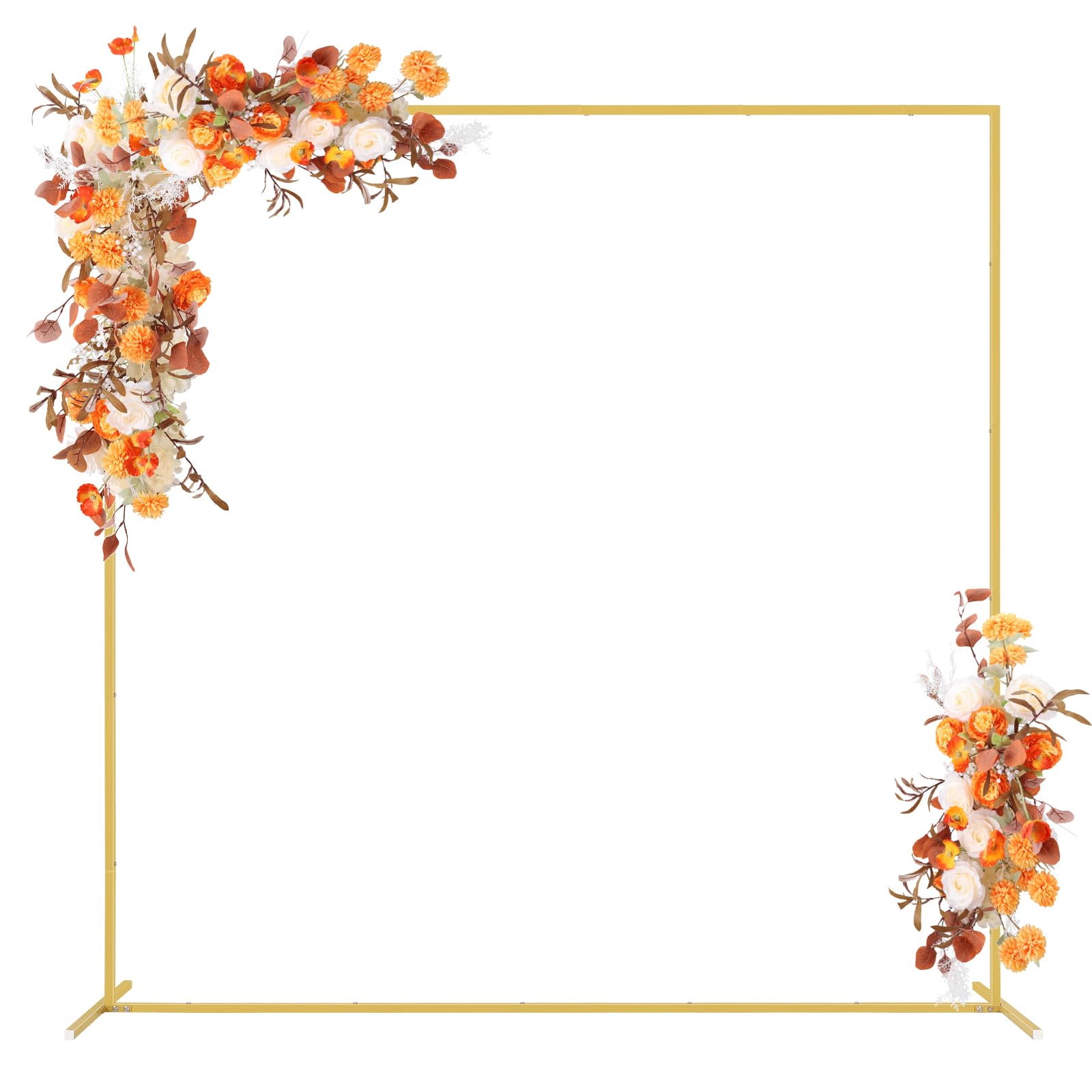 Photo 1 of Tuenort 6.6FT Square Backdrop Stand,Gold Balloon Arch Stand, Wedding Ring Arch Stand for Party Backdrop Decoration, Baby Shower, Birthday Anniversary Bridal Decoration, Gold