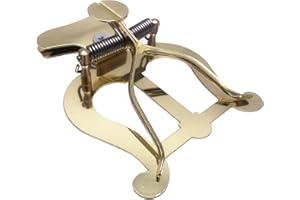 TUOREN Trumpet Marching Lyre Clamp-on Holder Lyre Sheet Music Clip Stand for Trumpet Trombone (Gold-Plated)
