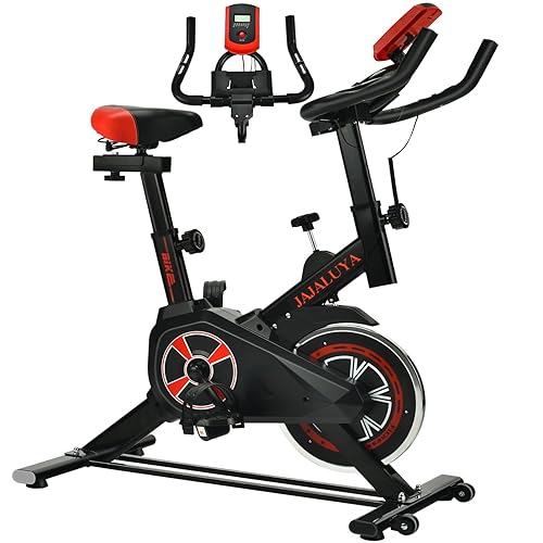 JAJALUYA Exercise Bikes Indoor Cycling Bicycle with Ipad Mount and