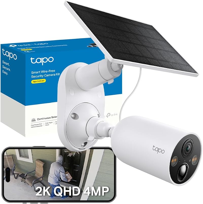 Tapo C425 KIT 2K 4MP Battery Solar Security Camera Outdoor Wireless 150° FOV