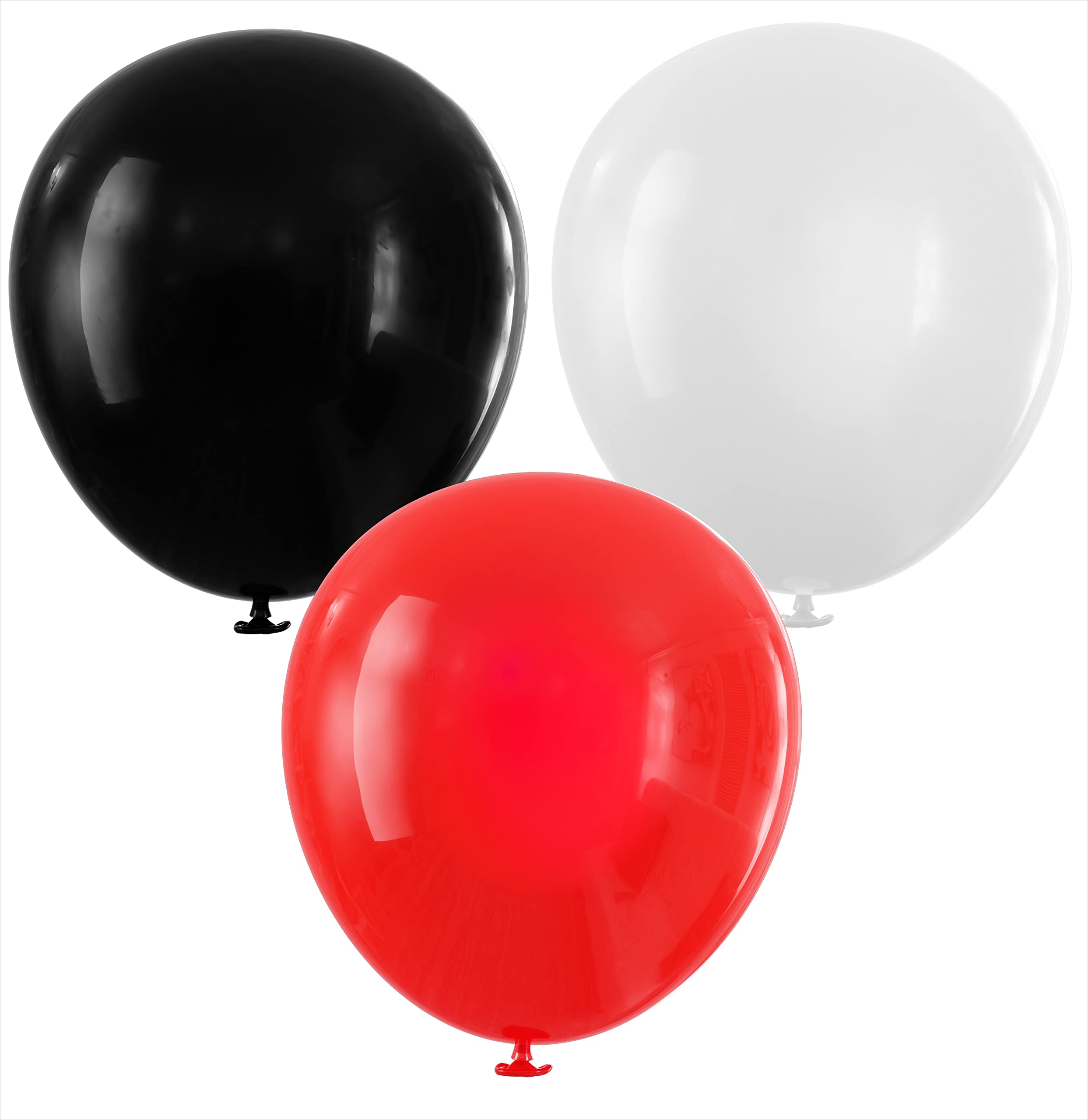 Photo 1 of 200 Small Red Black and White Balloons - Mini Red and Black Balloons Party Decorations Supplies Pack for Deadpool Birthday, Lumberjack Baby Shower, Graduation, Pirate, Ladybug, Race Car