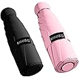 Trenovo Travel Mini Folding Compact Umbrella with Case, 8 Ribs Lightweight Portable, Small Sun & Rain Pocket Umbrella for Girls and Women