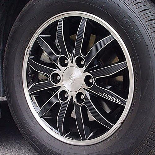 Carbon Tuning Wheel Hub Mask decal Sticker Set for KIA Sedona/Grand Carnival 06-10 Black luxury 17"