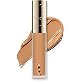 Jouer Essential High Coverage Liquid Concealer - Brightening Concealer - Color Corrector for Under Eye Dark Circles, Spot Coverage, and Eye Primer - Soft Matte Finish, Butterscotch