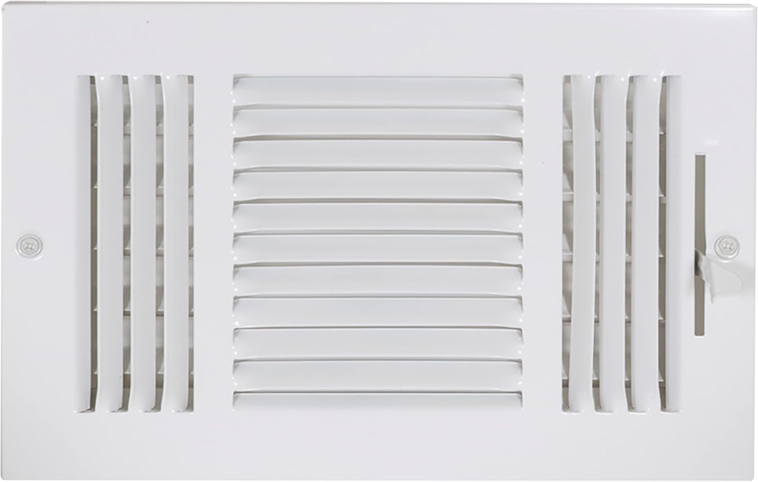 Registers, Grilles & Vents - EZ-FLO 10 x 6 Inch (Duct Opening) White Air Vent Cover for Wall or Ceiling, Three-Way Ventilation Register, Solid Steel HVAC Cover, 61614