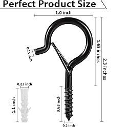 Etoolia 12 Pcs Q Hanger Hooks with Safety