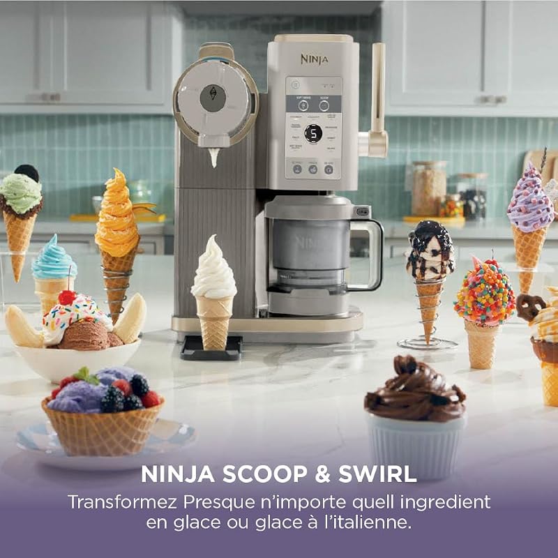 CREAMi Sorbetière Scoop and Swirl avec 2 pots, 13 modes NC701EUSTGD