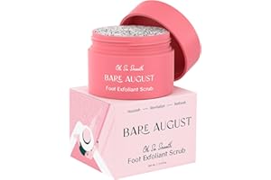 Bare August Foot Scrub - Pure & Natural Exfoliating Treatment - Soothes Skin, Softens Calluses, Eases Dry Cracks, Removes Dead Skin For Soft, Smooth Feet - Pedicure Care For Women & Men - 3.4 fl oz