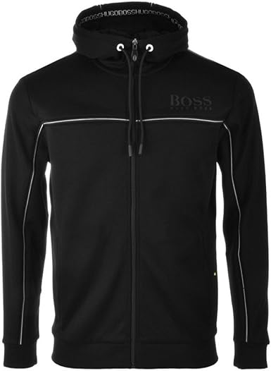 boss green saggy full zip hoodie black