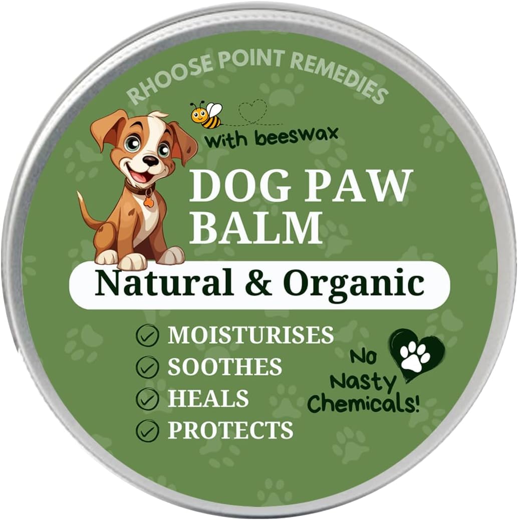 Dog Paw Balm & Dogs Nose Balm 60ml Lick-Safe All Season Protection for Dogs with All Natural and Organic Beeswax, Unrefined Coconut Oil, Raw Shea Butter & Almond Oil Moisturises Heals & Protects UK